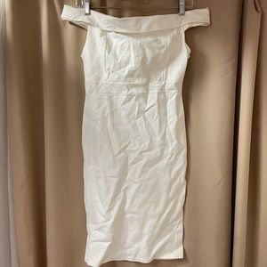 Off the shoulder white dress